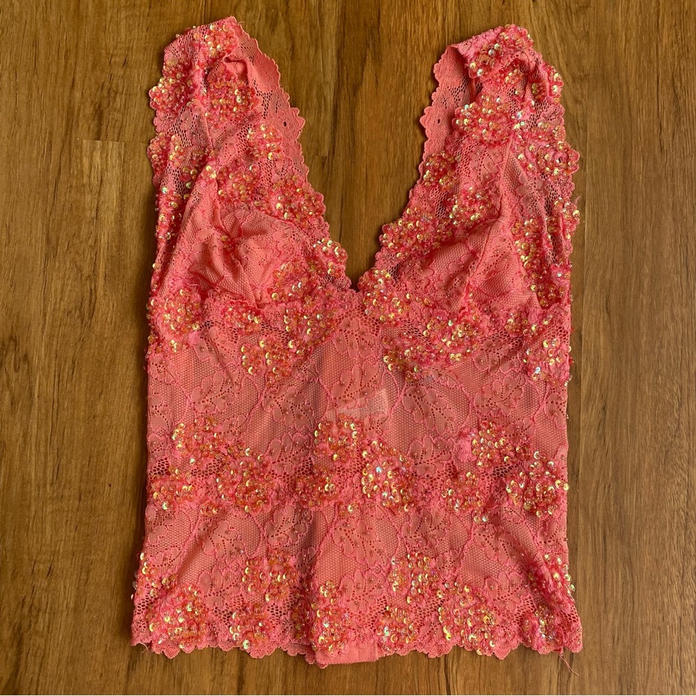 Marciano Coral Sequin Crop Top